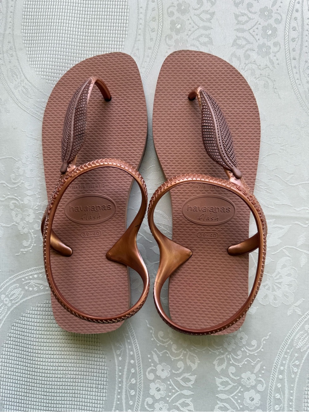 Havaianas Flash Urban Women’s Size 7/8 Metallic Copper Blush Flip Flop Sandals